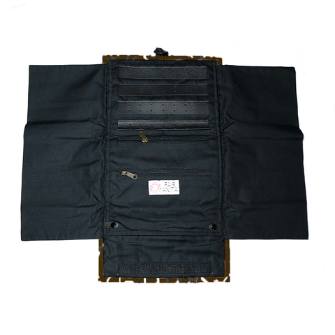 Fair trade cotton black and white jewelry travel case.