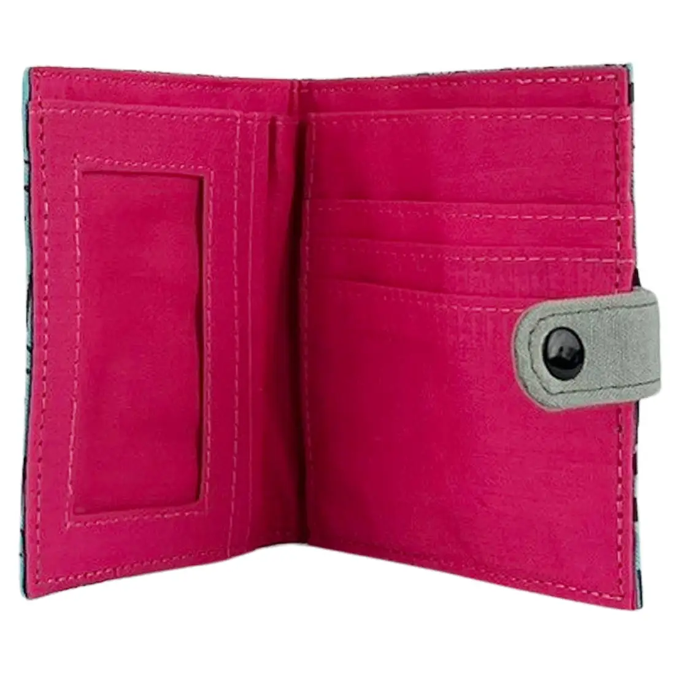 Fair trade recycled cotton wallet with dogs ethically handmade in Cambodia.