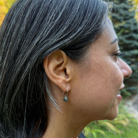 Fair trade labradorite sterling silver earrings.