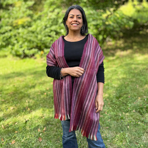 Fair trade alpaca scarf handmade by artisans in Ecuador