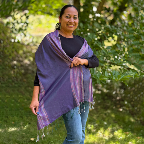 Fair trade bamboo scarf handmade by artisans in Egypt.
