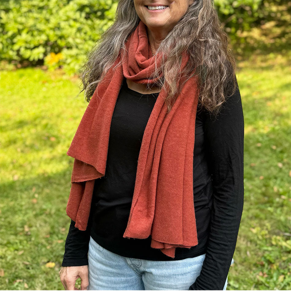 Fair trade cashmere scarf orange