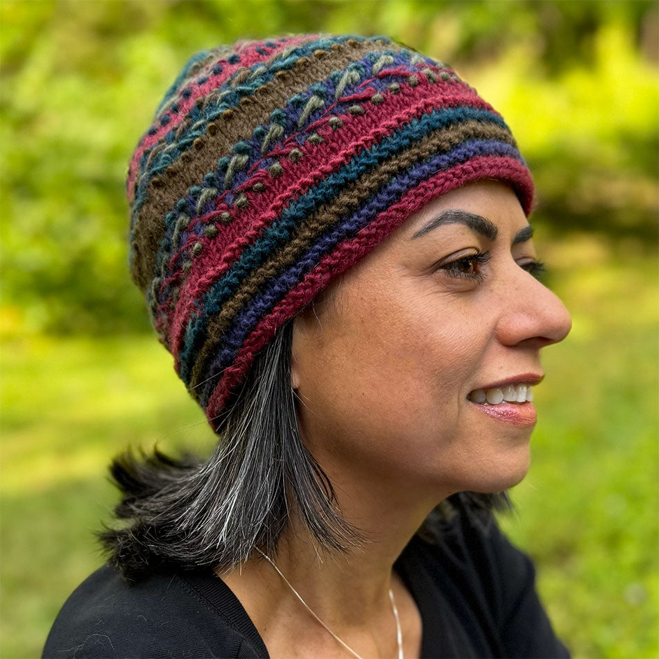 Fair trade handmade knit wool hat 