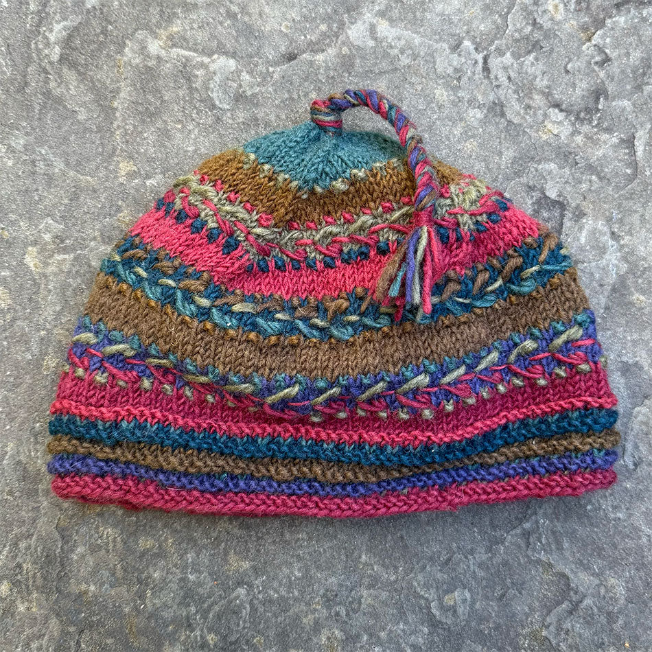 Fair trade hat handmade by artisans in Nepal