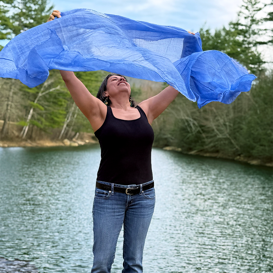 Large periwinkle cotton scarf wrap