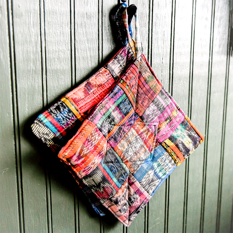 Colorful Guatemalan fabric pot holders 2