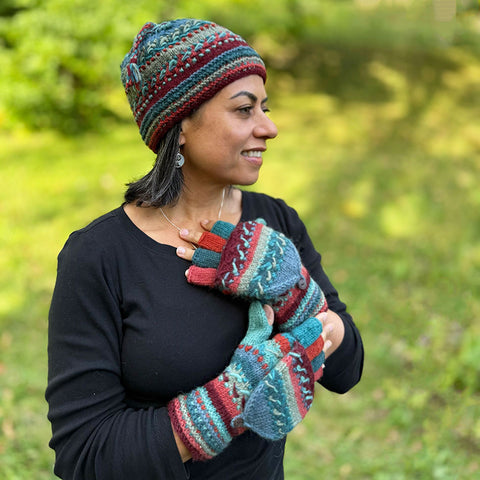 Fair trade wool handmade knit hat
