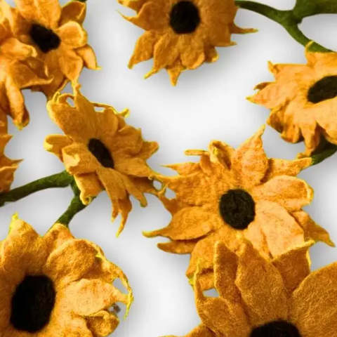 Fair trade felt sunflower garland