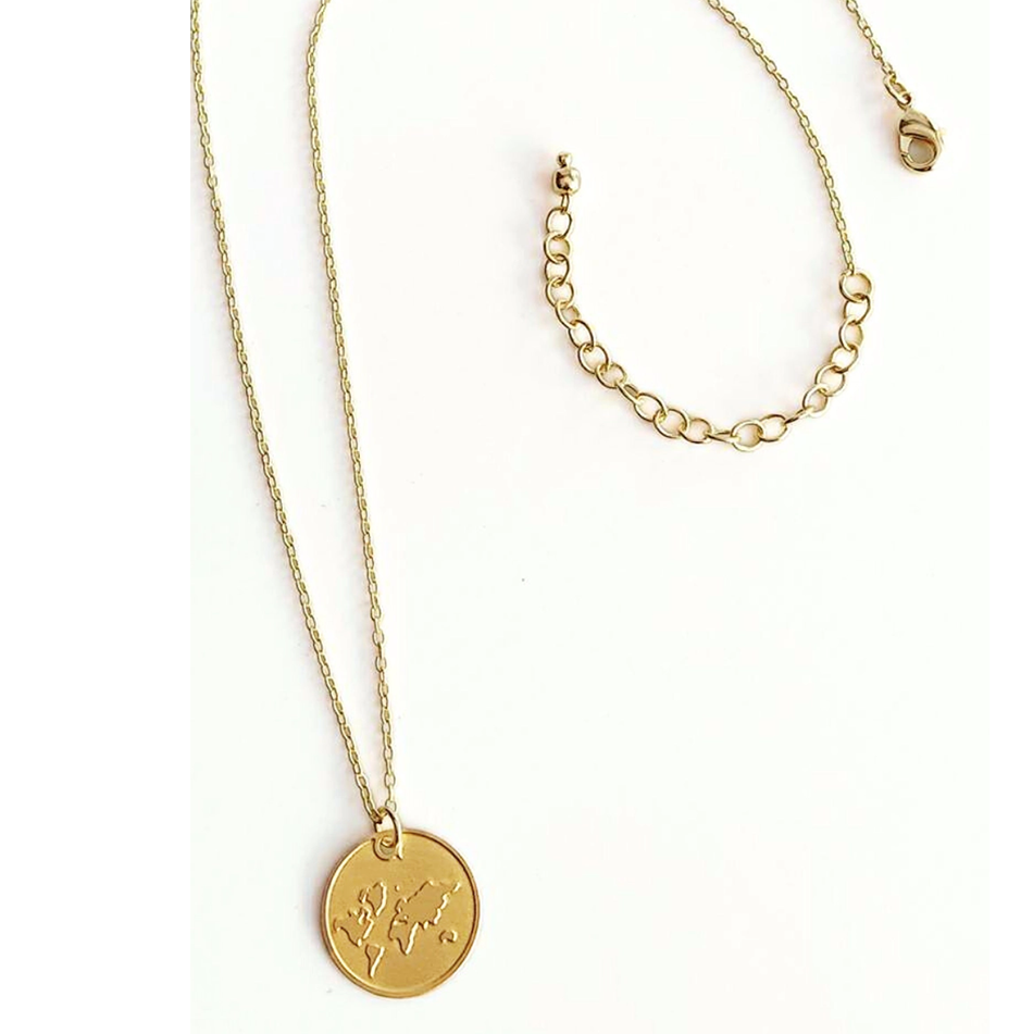 Fair trade gold-plated globe pendant.