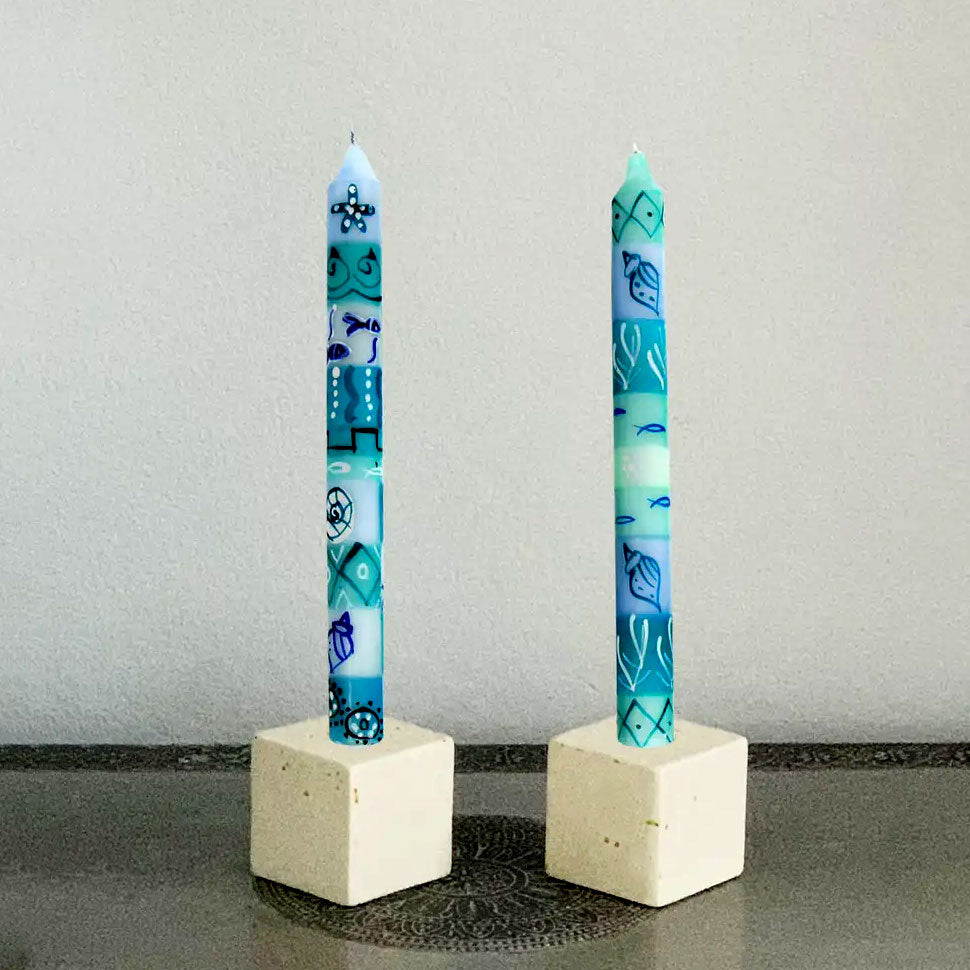 Fair trade hand-painted dinner candles