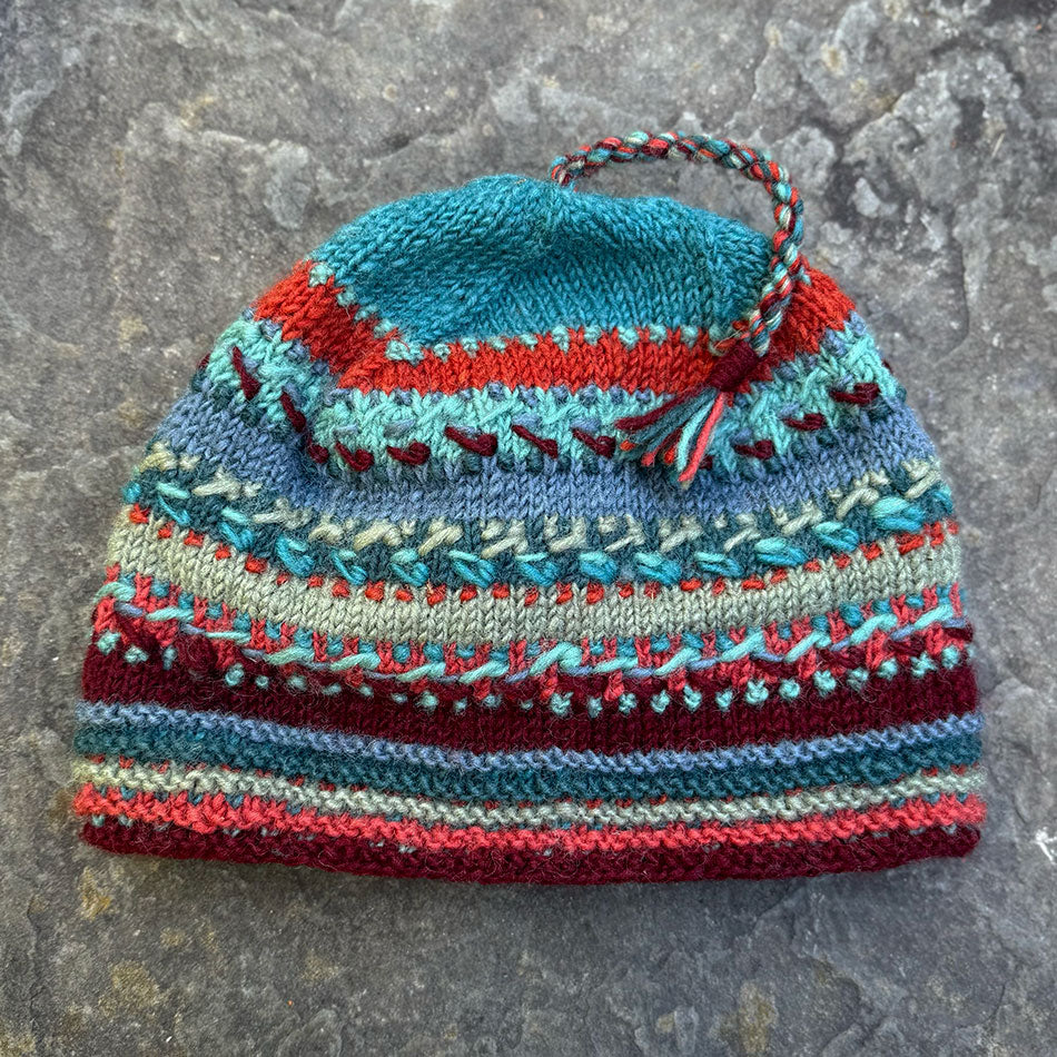 Fair trade wool handmade knit hat