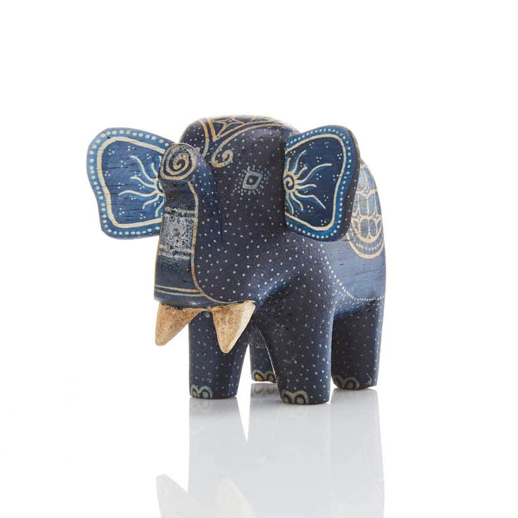 Fair trade blue batik wood eyeglass holder.