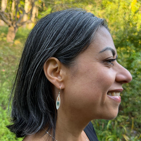 Fair trade sterling silver abalone earrings