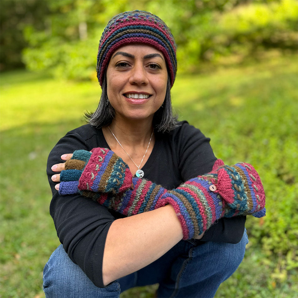 Fair trade handmade knit wool hat 