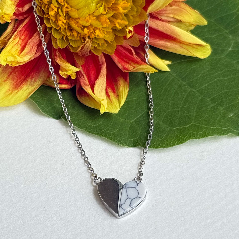 FAir trade silver and pearl heart necklace