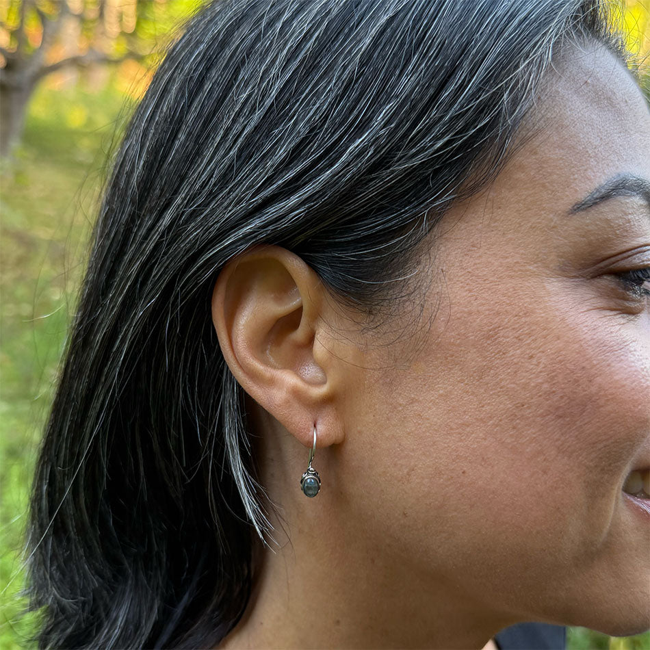 fair trade sterling silver filigree labradority earrings