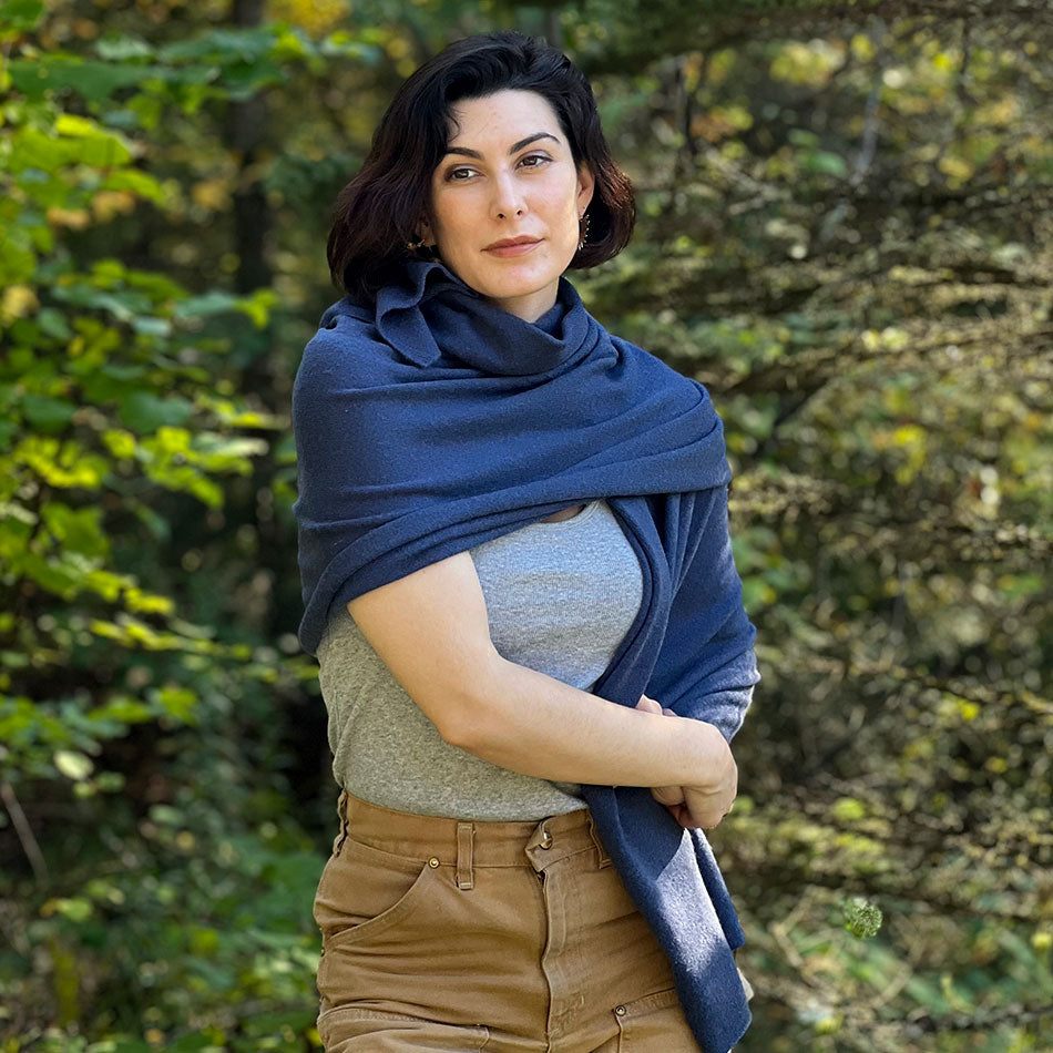 Fair trade cashmere shawl scarf