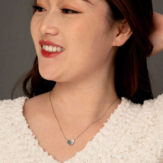 FAir trade silver and pearl heart necklace