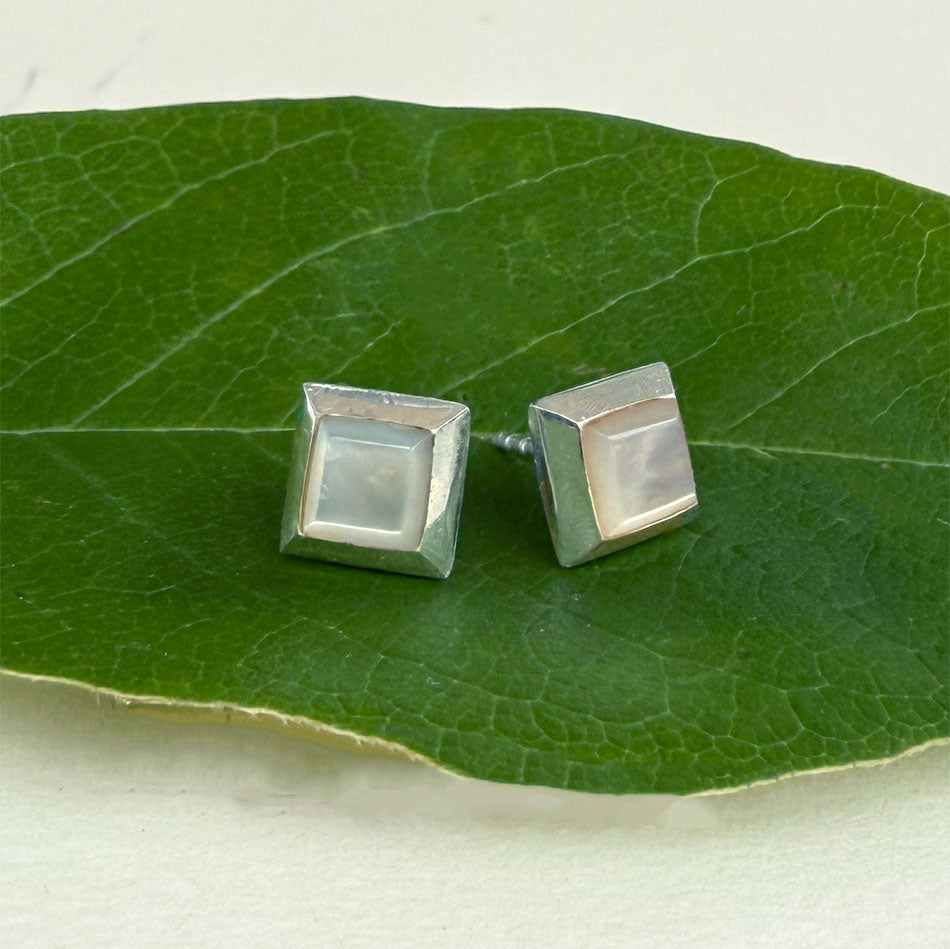 Fair trade sterling silver and pearl studs earrings.