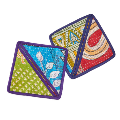 Fair trade recycled sari pot holder