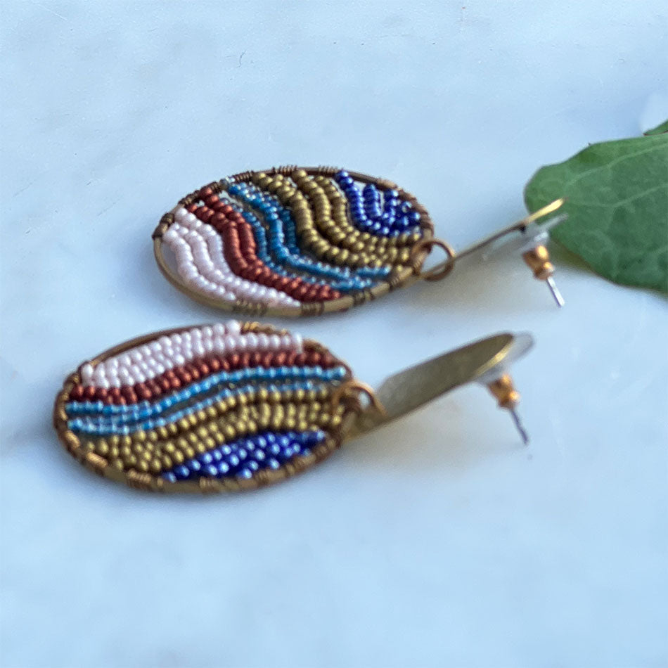 Fair trade bead earrings ethically handmade by artisans in Guatemala