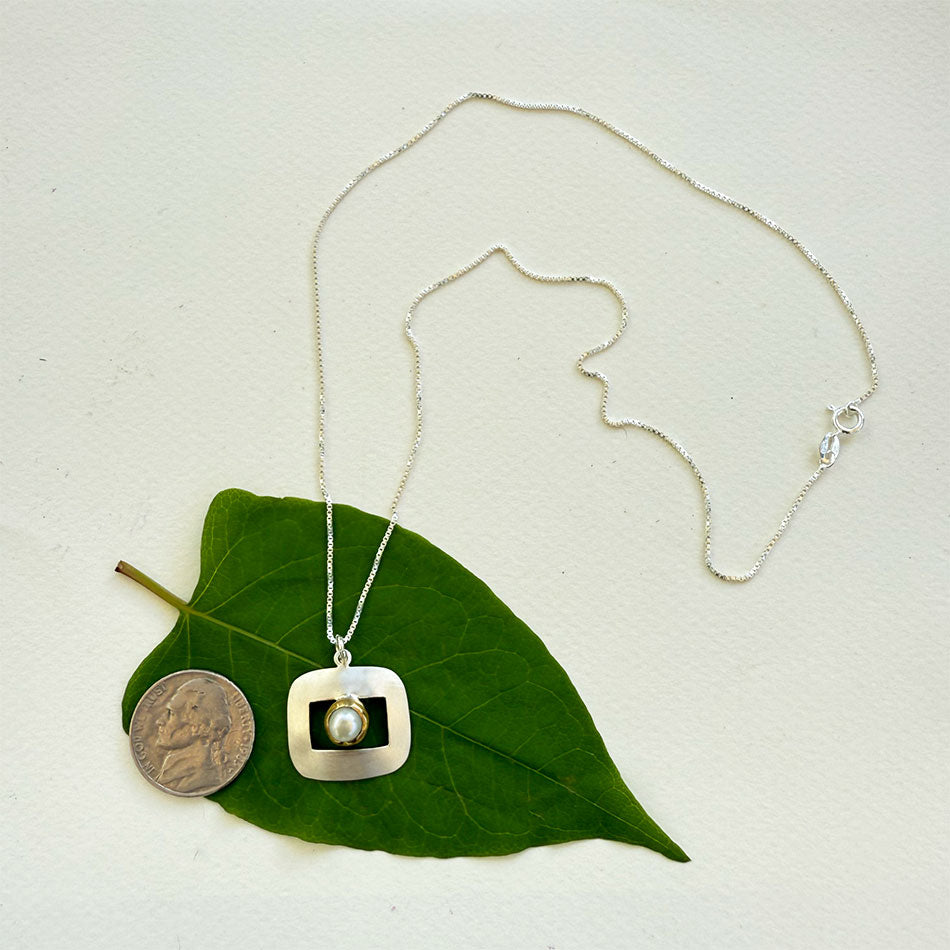 Fair trade sterling silver brass pearl necklace