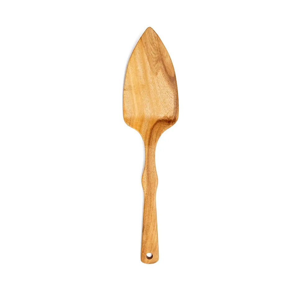 Fair trade wood cake server handmade in Guatemala.
