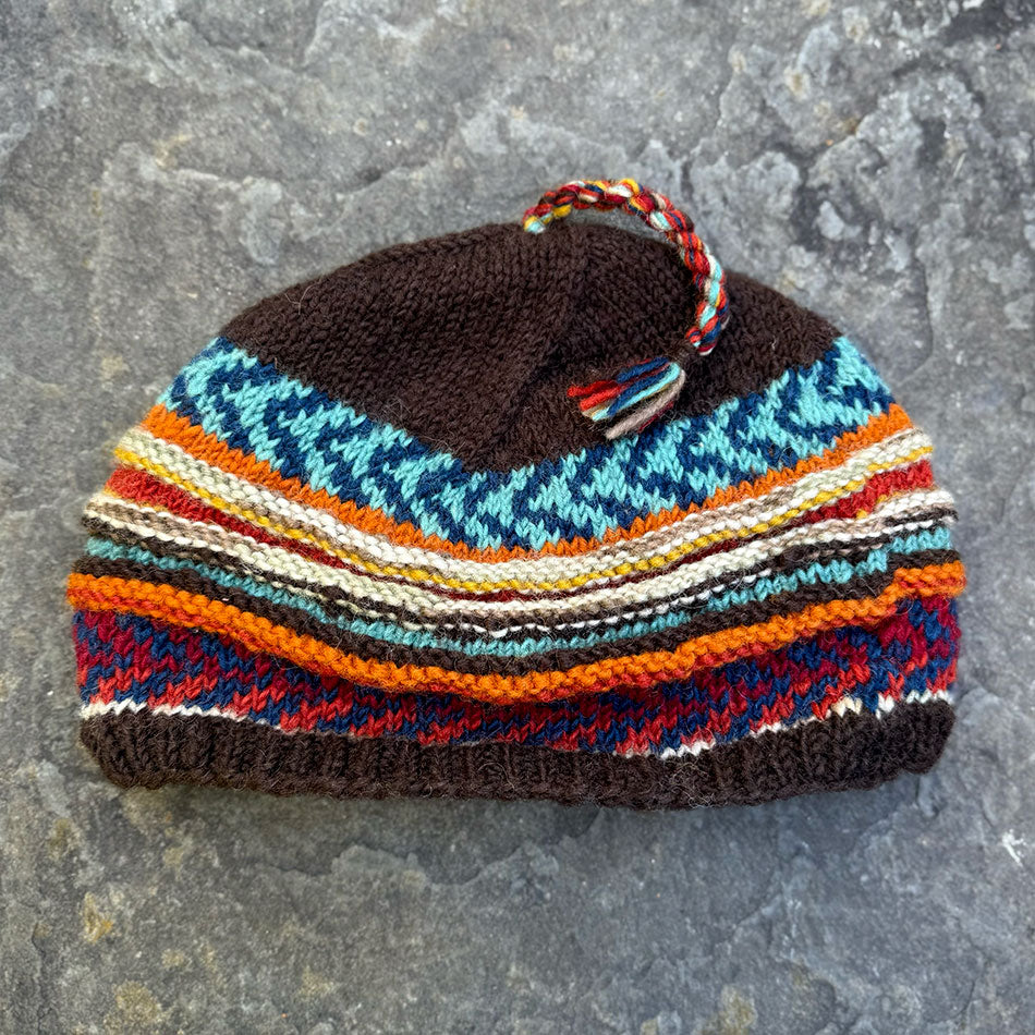 Fair trade handmade knit hat wool