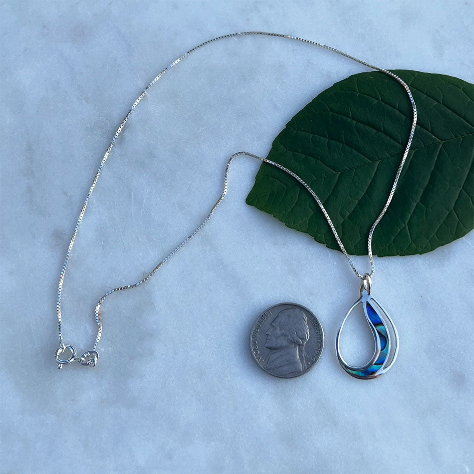 Abalone Waves Necklace - Sterling Silver, Indonesia