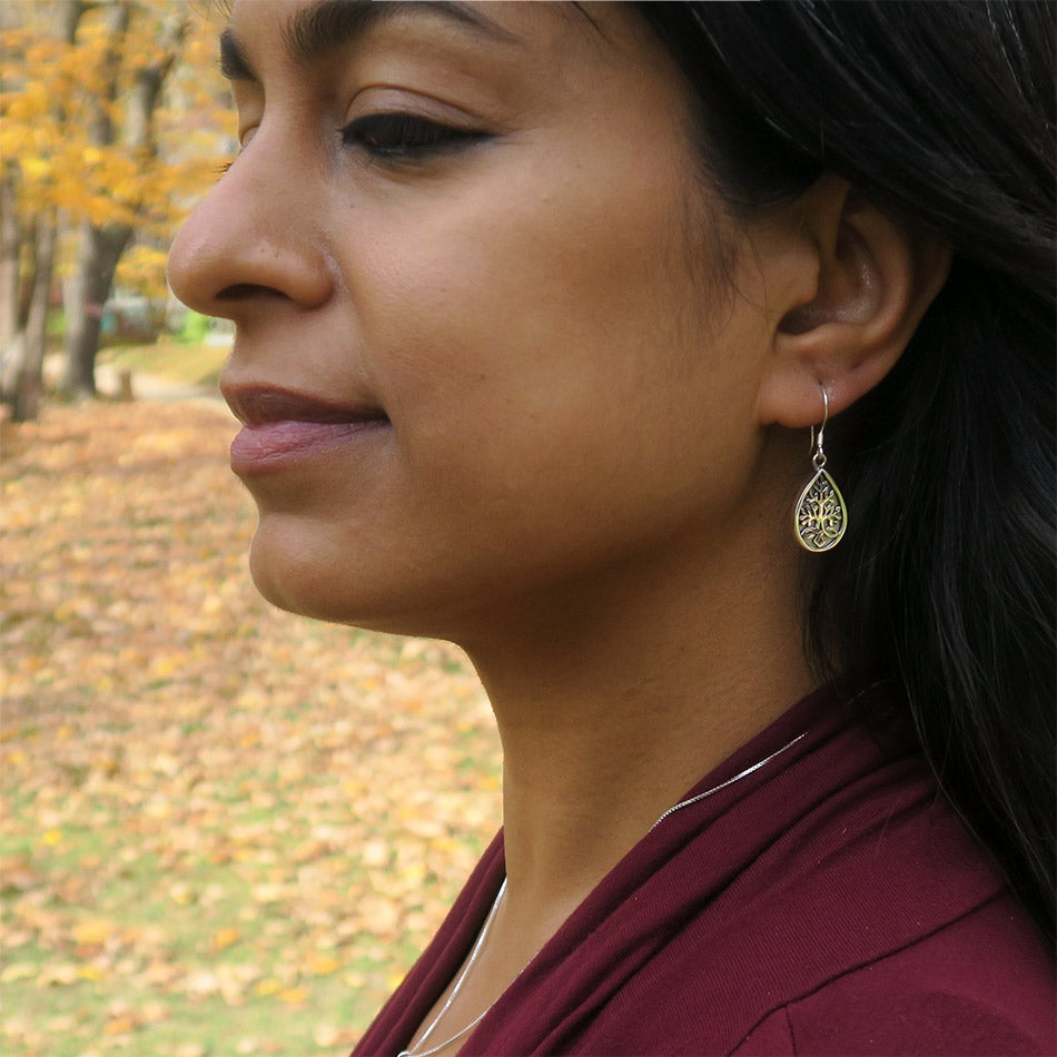 Fair trade sterling silver abalone earrings handmade in Bali