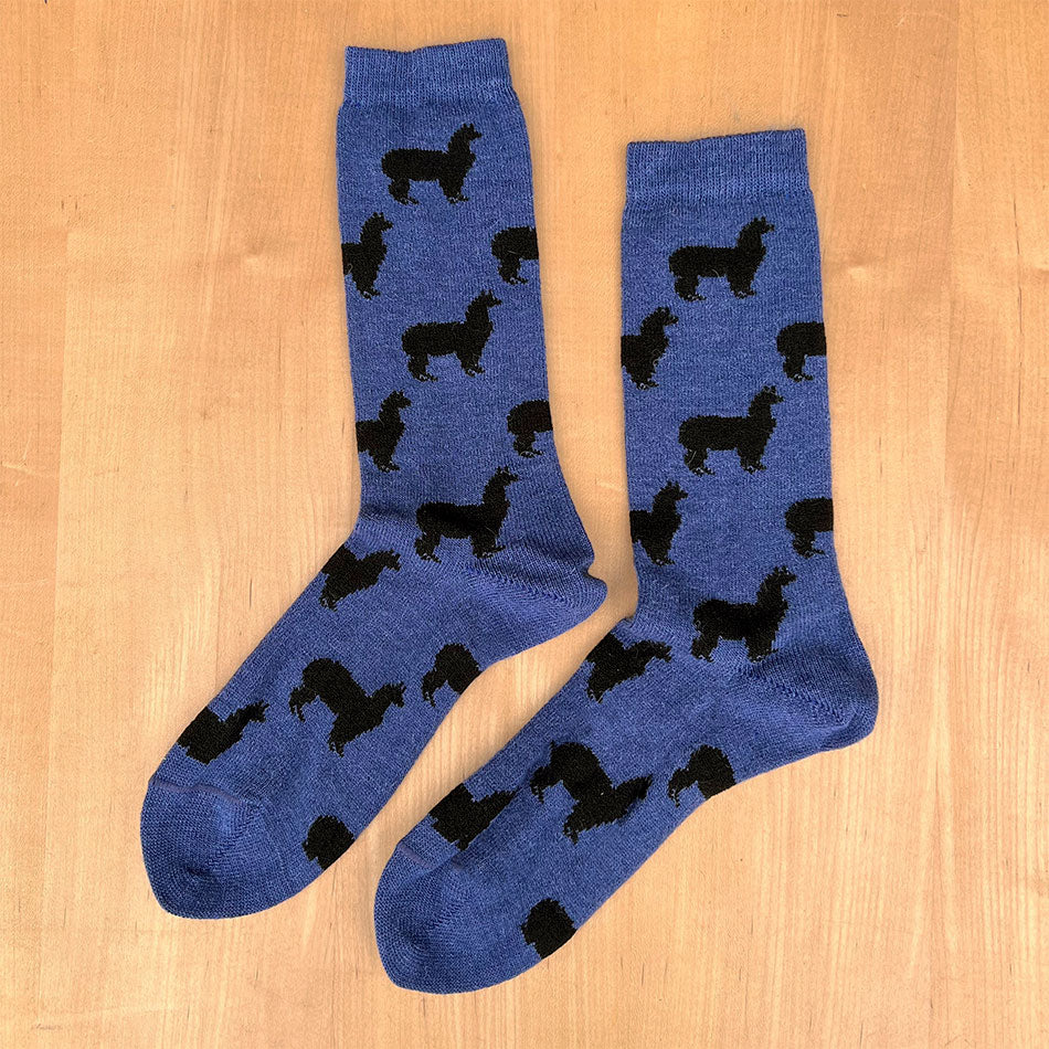 Sumptuous Alpaca Blend Socks - Men's Blue Alpaca, Peru