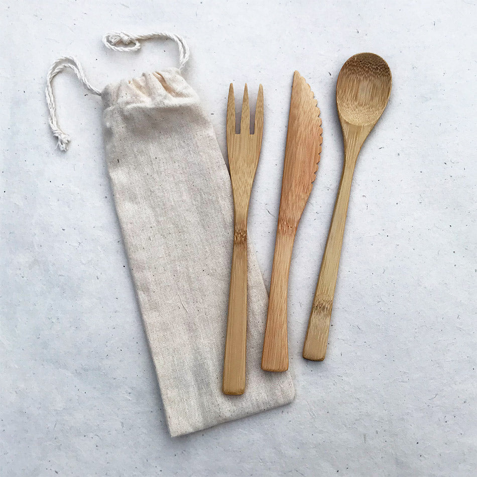 Fair trade bamboo eating utensils handmade by women in Vietnam