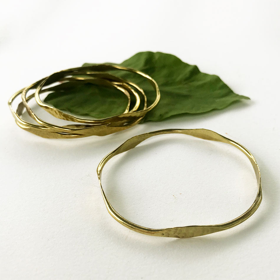 Fair trade brass bangles handmade by women artisans in india