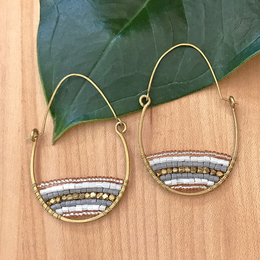 fair trade beaded earrings handmade by survivors of human trafficking India
