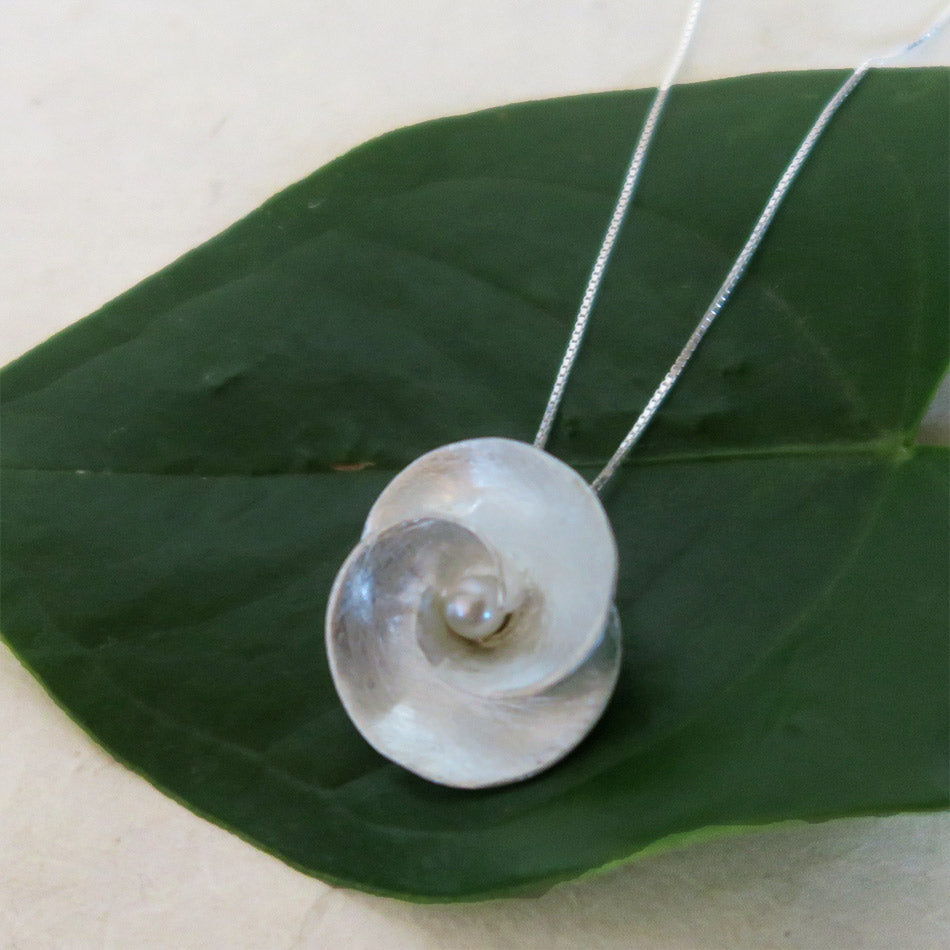 Fair trade sterling silver necklace with pearl