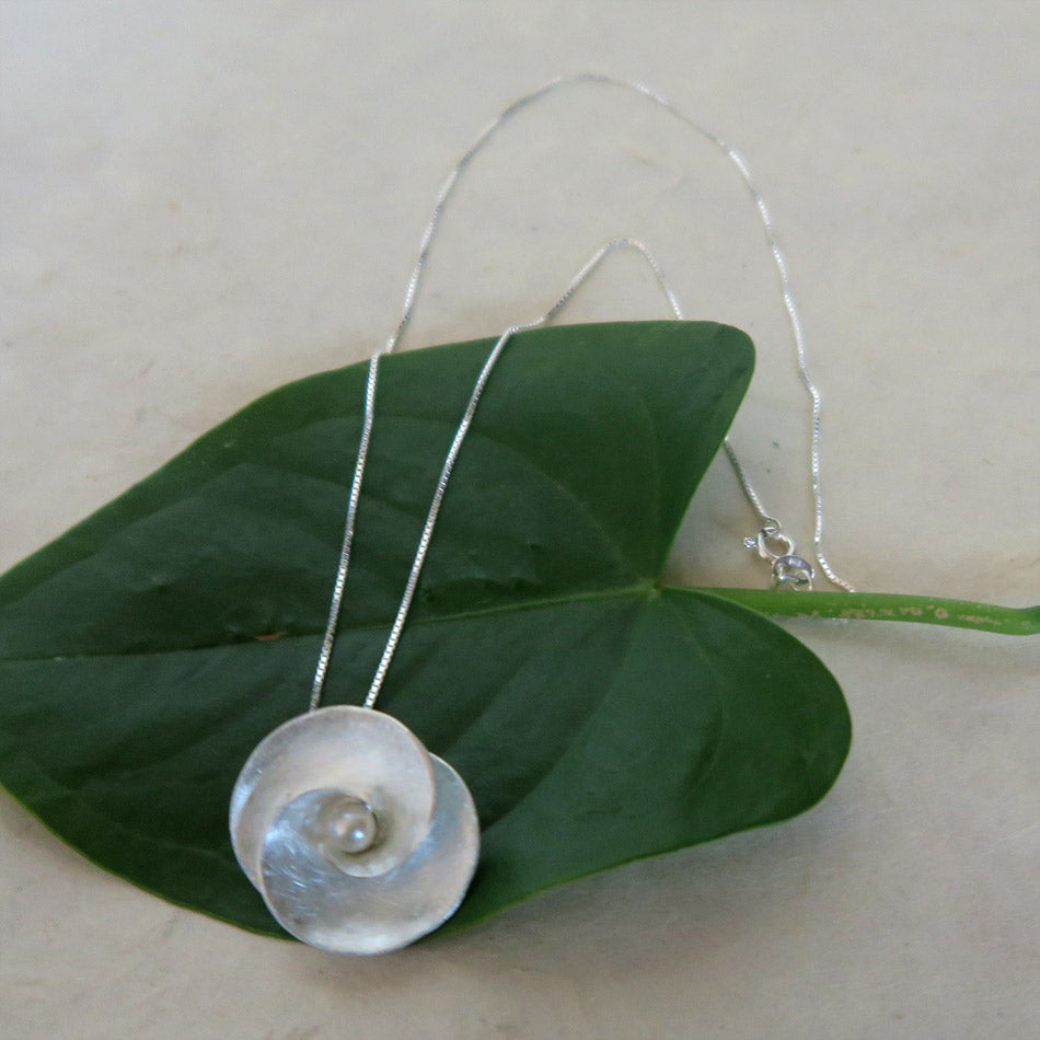 Fair trade sterling silver necklace with pearl