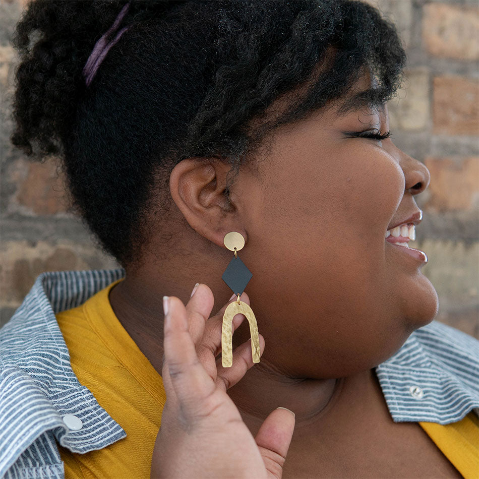 Fair trade statement earrings handmade by women artisans in india