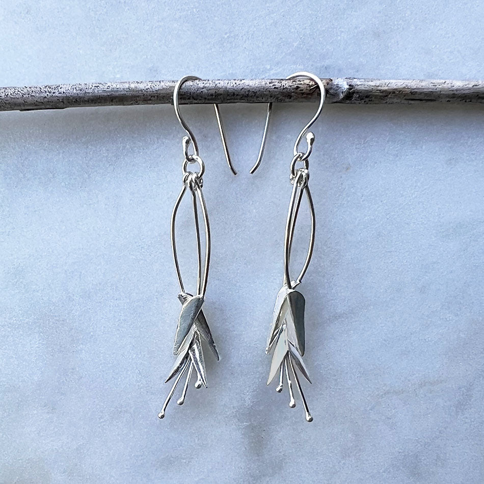 Blossom Out Earrings - Sterling Silver, Indonesia