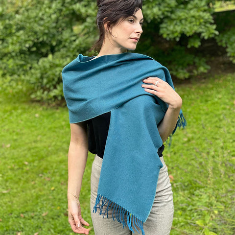 Fair trade alpaca scarf handmade by artisans in Peru
