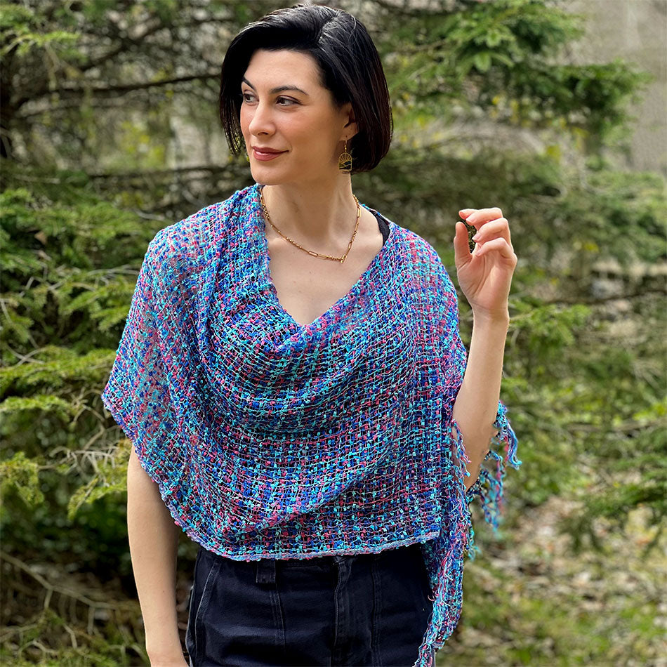 Fair trade poncho shrug handmade by women artisans in Nepal