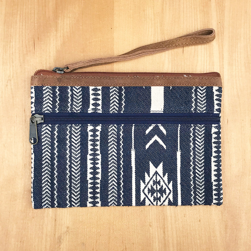 Fair trade recycled clutch handmade by women in India