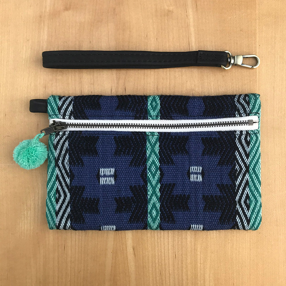 Handwoven Wristlet/Clutch - Blues, Peru