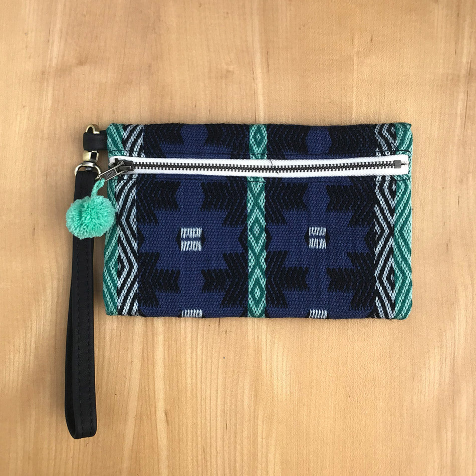 Handwoven Wristlet/Clutch - Blues, Peru