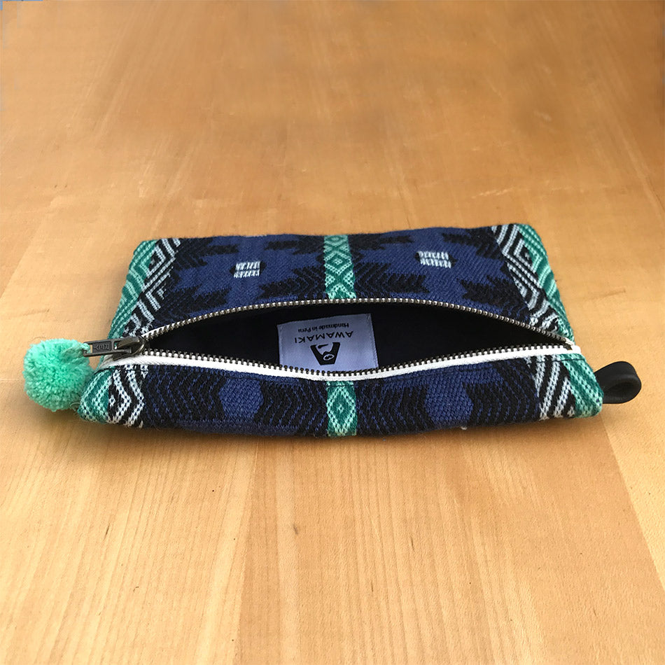 Handwoven Wristlet/Clutch - Blues, Peru