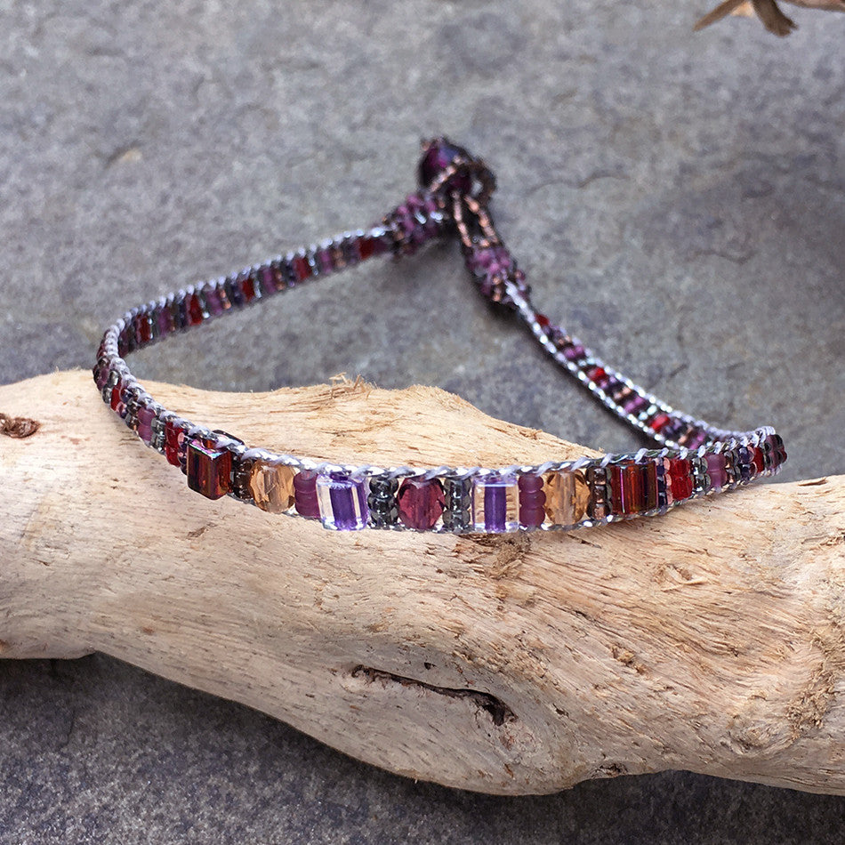 Bonita Jewel Anklet - Purple, Guatemala