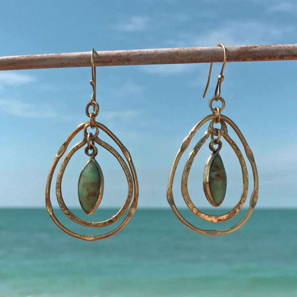 fair trade brass earrings handmade by women in Chile