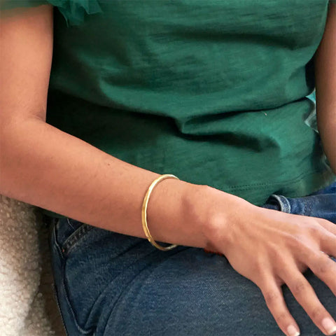 Fair trade cuff bracelet ethically handmade by women artisans.