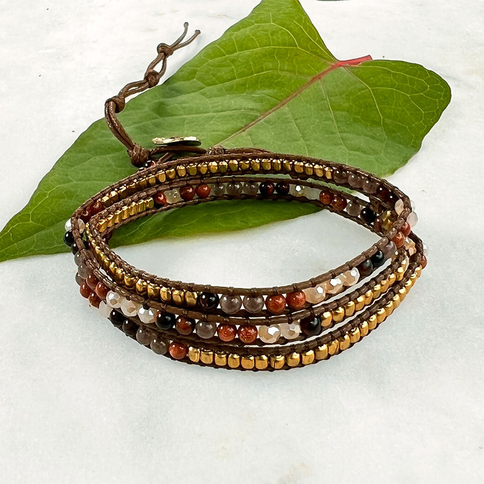 Fair trade bead wrap bracelet handmade by women artisans in Thailand