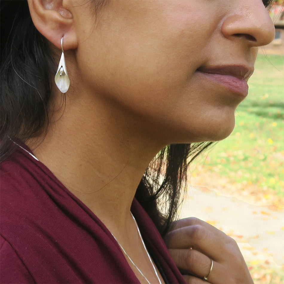 Fair trade sterling silver pearl earrings