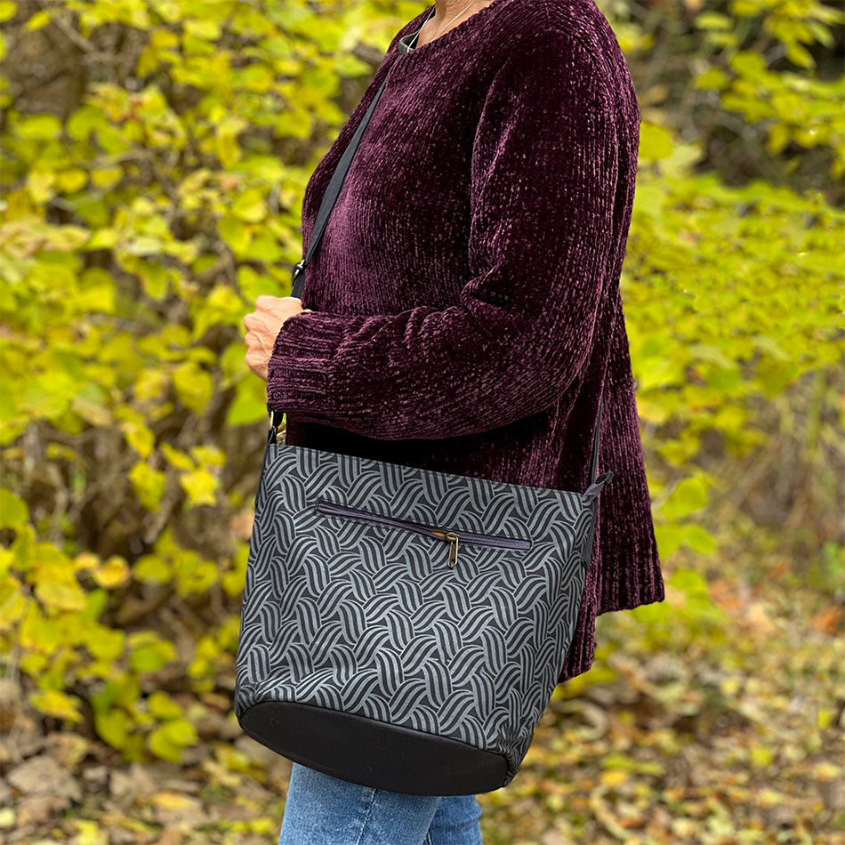 Recycled Cotton Bucket Bag - Gray, Cambodia